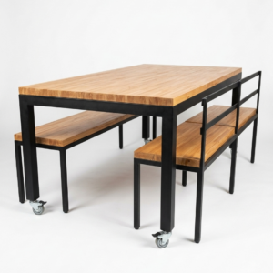 Juego de Mesa y Silla Industrial